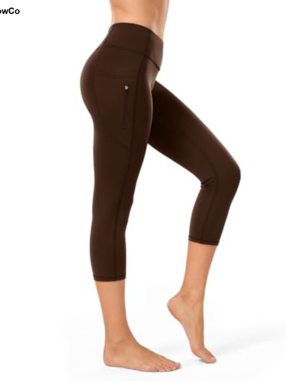 Yoga Capri Leggings with Zipper Pocket High Waisted Compression Workout Pants